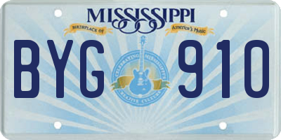 MS license plate BYG910