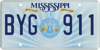 MS license plate BYG911