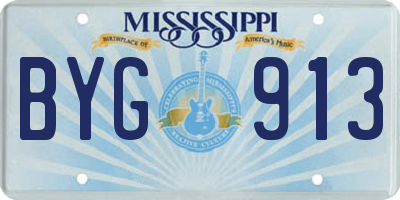 MS license plate BYG913