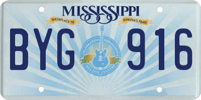 MS license plate BYG916