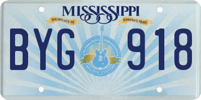 MS license plate BYG918