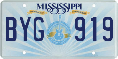MS license plate BYG919