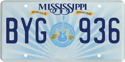 MS license plate BYG936