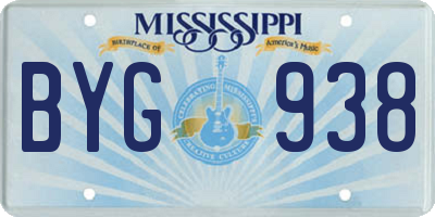 MS license plate BYG938