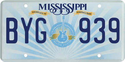 MS license plate BYG939