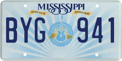 MS license plate BYG941