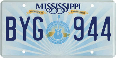 MS license plate BYG944