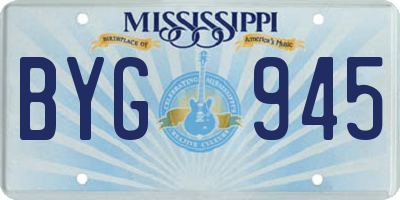 MS license plate BYG945