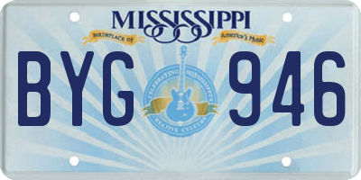 MS license plate BYG946