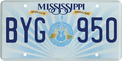 MS license plate BYG950