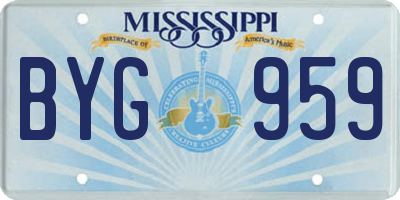 MS license plate BYG959