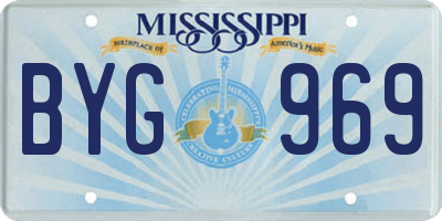MS license plate BYG969