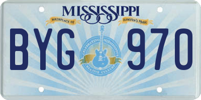 MS license plate BYG970