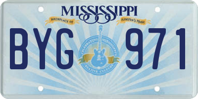 MS license plate BYG971