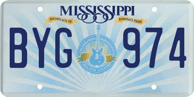 MS license plate BYG974