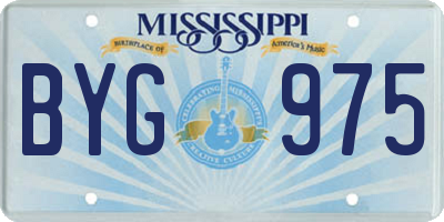 MS license plate BYG975