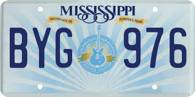 MS license plate BYG976
