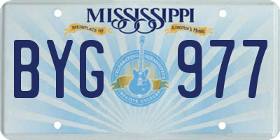 MS license plate BYG977