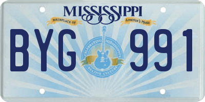 MS license plate BYG991