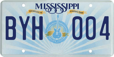 MS license plate BYH004