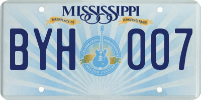 MS license plate BYH007