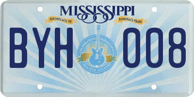 MS license plate BYH008