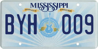 MS license plate BYH009