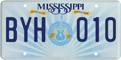 MS license plate BYH010