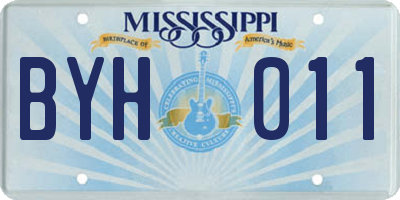 MS license plate BYH011