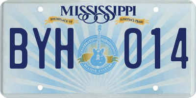 MS license plate BYH014