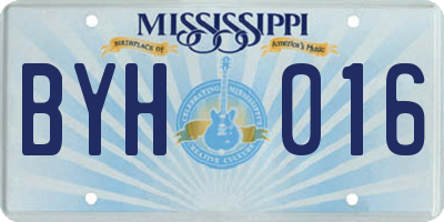 MS license plate BYH016