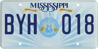 MS license plate BYH018