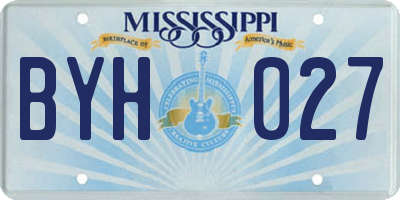 MS license plate BYH027