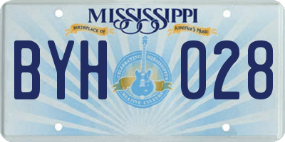 MS license plate BYH028