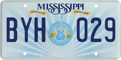 MS license plate BYH029