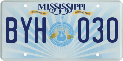 MS license plate BYH030