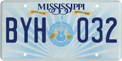MS license plate BYH032