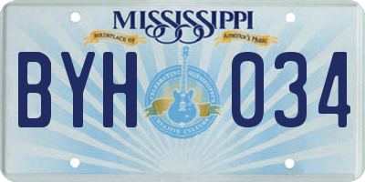 MS license plate BYH034