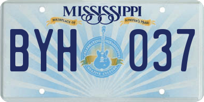 MS license plate BYH037