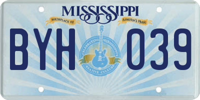 MS license plate BYH039