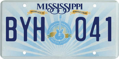 MS license plate BYH041