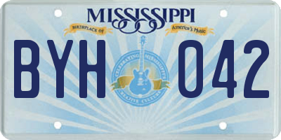 MS license plate BYH042