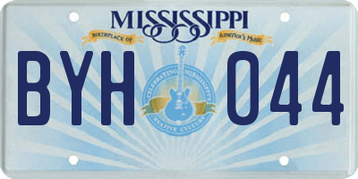 MS license plate BYH044
