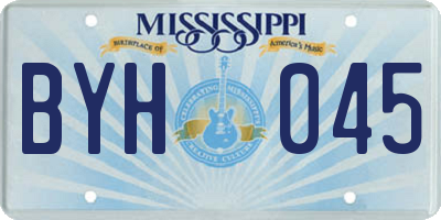 MS license plate BYH045