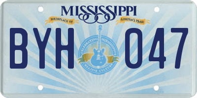 MS license plate BYH047