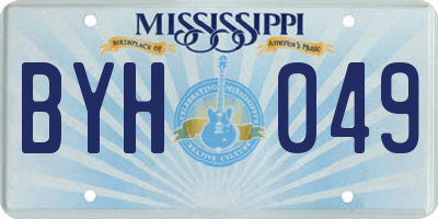 MS license plate BYH049