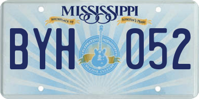 MS license plate BYH052