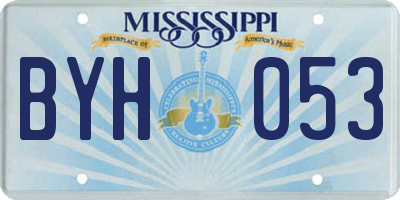 MS license plate BYH053