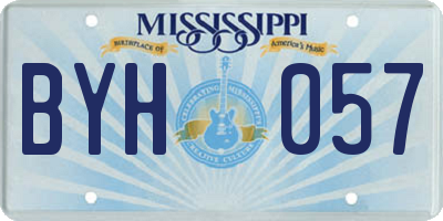 MS license plate BYH057