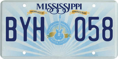 MS license plate BYH058